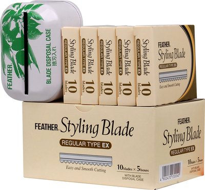Feather Styling Blades Voordeelverpakking (50 stuks + dispenser)