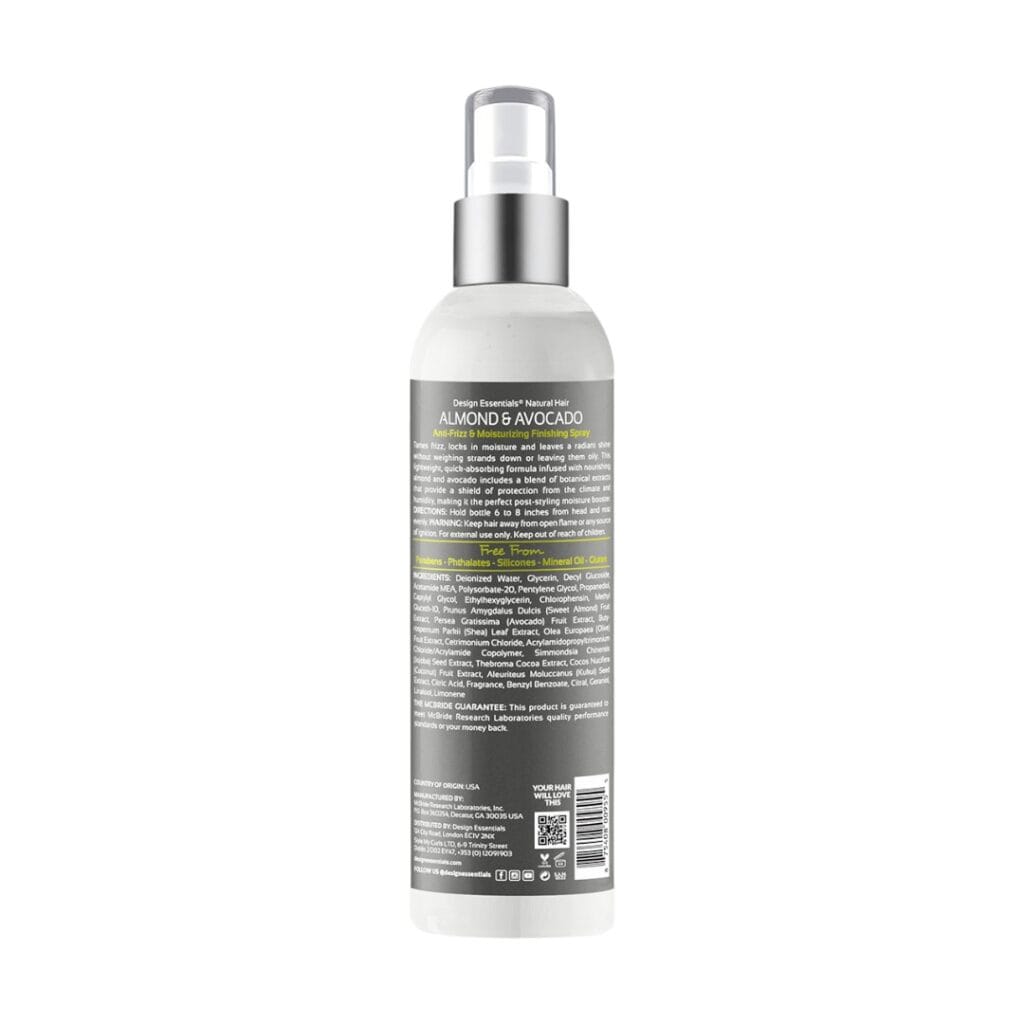 Design Essentials Almond & Avocado Anti Frizz Moisturizing Finishing Spray 175ml