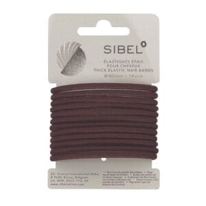 SIBEL Elastische Haarbandjes Bruin Dik 12st
