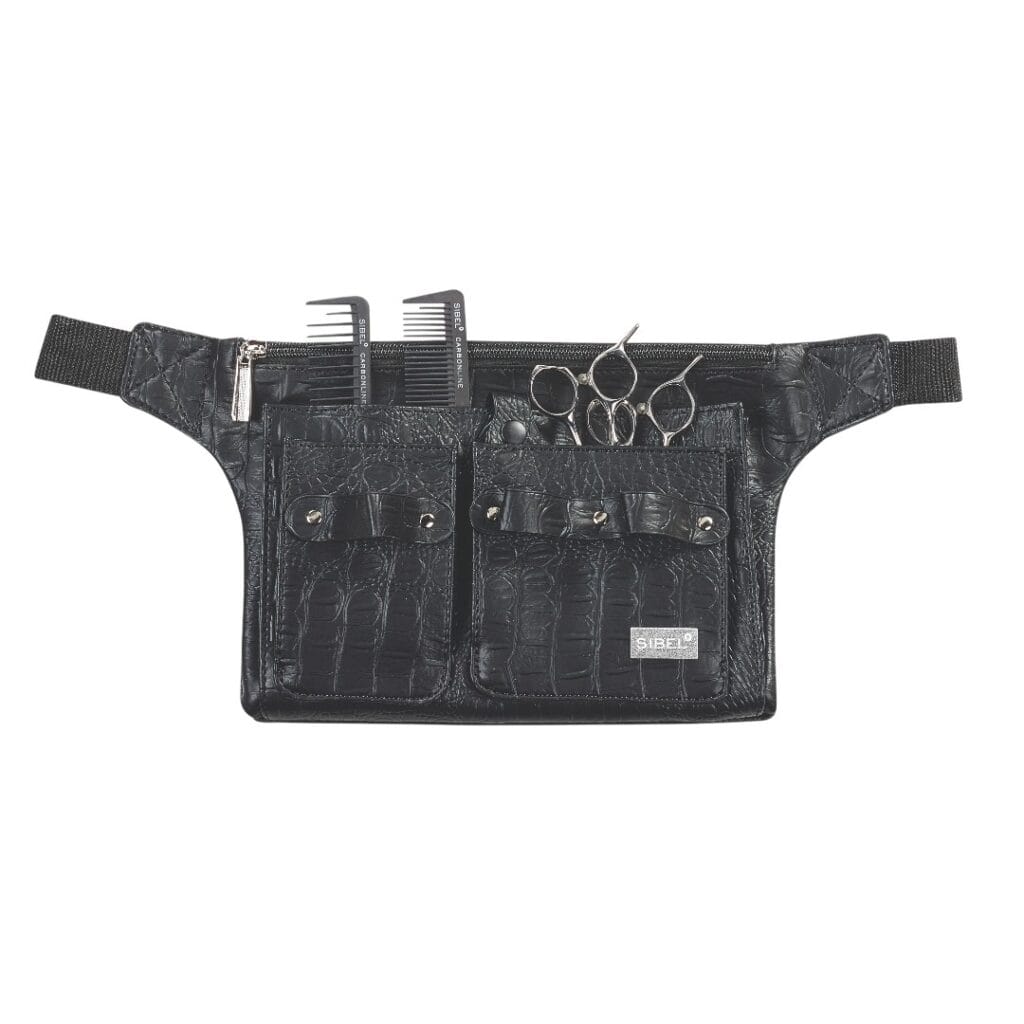 SIBEL Schaarriem 3 Mat Zwart Croco